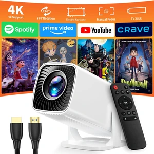 Mini Projector 4K Support, Portable Projector Full HD 1080P Support | Short Throw, 270° Rotation, Outdoor&Indoor, Ceiling Projection, Smartphone, TV Stick, Laptop, HDMI, USB, PS5 Compatible Mini Projector 4K Support, Portable Projector Full HD 1080P Support | Short Throw, 270° Rotation, Outdoor&Indoor, Ceiling Projection, Smartphone, TV Stick, Laptop, HDMI, USB, PS5 Compatible