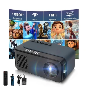 Mini Projector, HD 1080P WiFi Video Projector, Portable Outdoor Projector with Tripod, Gift for Kids, Home Theater Movie Phone Projector Compatible with USB, Smartphone/Laptop(cyan) Mini Projector, HD 1080P WiFi Video Projector, Portable Outdoor Projector with Tripod, Gift for Kids, Home Theater Movie Phone Projector Compatible with USB, Smartphone/Laptop(cyan)