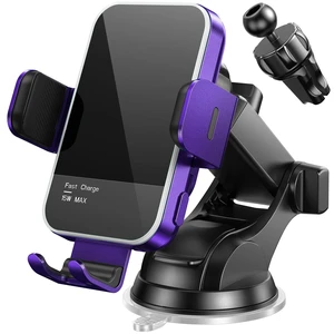 Wireless Car Charger,7 Colored RGB Backlit15W Auto Clamping Car Charger Phone Mount Holder for iPhone 16 15 14 13 12 Mini Pro Max 11, Samsung Galaxy S24 Ultra S23 S22 S21+ S10+ Note 20, etc - Purple Wireless Car Charger,7 Colored RGB Backlit15W Auto Clamping Car Charger Phone Mount Holder for iPhone 16 15 14 13 12 Mini Pro Max 11, Samsung Galaxy S24 Ultra S23 S22 S21+ S10+ Note 20, etc - Purple