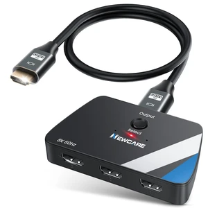 HDMI 2.1 Switch 3 in 1 Out, 4K@120Hz 8K@60Hz 48Gbps w/ 2.6ft 8K HDMI Cable | HDMI Splitter Switch Supports HDR10+, ALLM, VRR, Dolby, 3D and HDCP2.3, Compatible with PS5, PS4, Xbox, TV and Projector HDMI 2.1 Switch 3 in 1 Out, 4K@120Hz 8K@60Hz 48Gbps w/ 2.6ft 8K HDMI Cable | HDMI Splitter Switch Supports HDR10+, ALLM, VRR, Dolby, 3D and HDCP2.3, Compatible with PS5, PS4, Xbox, TV and Projector