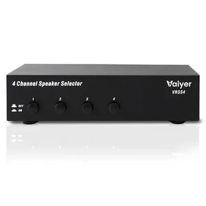 Vaiyer 4-Channel Speaker Selector Switch Box | 600W Max Multi-Room Speaker Distribution System with Impedance Protection, Connect Up to 4 Pairs of Speakers to One Amplifier Vaiyer 4-Channel Speaker Selector Switch Box | 600W Max Multi-Room Speaker Distribution System with Impedance Protection, Connect Up to 4 Pairs of Speakers to One Amplifier