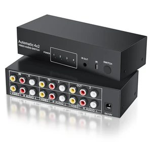 BolAAzuL 4x2 RCA Switch Splitter Composite Video L/R Audio Selector Box | 4 in 2 Out RCA Video Stereo Audio Switcher 4-Way AV Splitter Selector Switch for Retro Game Console Wii PS2 Xbox DVD STB HDTV BolAAzuL 4x2 RCA Switch Splitter Composite Video L/R Audio Selector Box | 4 in 2 Out RCA Video Stereo Audio Switcher 4-Way AV Splitter Selector Switch for Retro Game Console Wii PS2 Xbox DVD STB HDTV