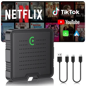 HGLEQ 2-in-1 Wireless CarPlay Adapter for Streaming Netflix/YouTube/TikTok/TF Card, 2025 Magic Video AI Box & Android Auto Dongle, Plug & Play, Fit with iPhone 8+/iOS10+/Android 11+ HGLEQ 2-in-1 Wireless CarPlay Adapter for Streaming Netflix/YouTube/TikTok/TF Card, 2025 Magic Video AI Box & Android Auto Dongle, Plug & Play, Fit with iPhone 8+/iOS10+/Android 11+
