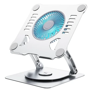 SHUWEI 360° Rotating Laptop Cooling Stand w/Fan, Fits 15'' Laptop, Silver | 3-Speed Fan, Adjustable Height Laptop Stand for Desk, Quiet Ergonimic Aluminum Laptop Cooling Pad for 10-15'' Notebook SHUWEI 360° Rotating Laptop Cooling Stand w/Fan, Fits 15'' Laptop, Silver | 3-Speed Fan, Adjustable Height Laptop Stand for Desk, Quiet Ergonimic Aluminum Laptop Cooling Pad for 10-15'' Notebook