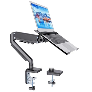 2-in-1 Gas Spring Laptop Desk Mount for 12"-17" Notebook/13"-32" Monitor | Full Motion Adjustable Laptop Desk Stand with Tray, Holds 3.3-17.6lbs, VESA 75/100MM, Clamp-on and Grommet Base 2-in-1 Gas Spring Laptop Desk Mount for 12"-17" Notebook/13"-32" Monitor | Full Motion Adjustable Laptop Desk Stand with Tray, Holds 3.3-17.6lbs, VESA 75/100MM, Clamp-on and Grommet Base