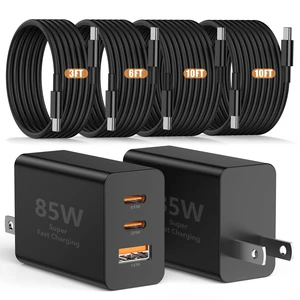 Susnwere 85W USB C Wall Charger for Samsung S26 Ultra,3 Port 100W PD Quick 3.0 Type C Charging with 3/6/10/10FT USB C Cable for Samsung Galaxy S26+/S25/S24/S23 Ultra/S22/S21/S20/Android Phones Susnwere 85W USB C Wall Charger for Samsung S26 Ultra,3 Port 100W PD Quick 3.0 Type C Charging with 3/6/10/10FT USB C Cable for Samsung Galaxy S26+/S25/S24/S23 Ultra/S22/S21/S20/Android Phones