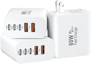 USB C Charger Block Fast Charging, 60W Phone Charger USBC Wall Plug Adapter 3Pack 5-Port Type C Charger Fast Charging Cubes Multiport Power Brick for Phone 17/16/15/14/13/12/11/i-Pad Pro/S25/S24-White USB C Charger Block Fast Charging, 60W Phone Charger USBC Wall Plug Adapter 3Pack 5-Port Type C Charger Fast Charging Cubes Multiport Power Brick for Phone 17/16/15/14/13/12/11/i-Pad Pro/S25/S24-White