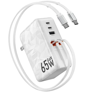 65w Retractable Wall Charger,5-in-1 Fast Charging Block with Dual Cables | Fast charging for MacBook,iPhone,iPad,Galaxy.Retractable USB C and USB C cables.Foldable plug,compact for travel 65w Retractable Wall Charger,5-in-1 Fast Charging Block with Dual Cables | Fast charging for MacBook,iPhone,iPad,Galaxy.Retractable USB C and USB C cables.Foldable plug,compact for travel
