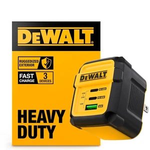 DEWALT Heavy Duty 3 Port Dual Charger Block, USB C Power Adapter (65W) | GaN Charger, PPS 3-Port Fast Compact Foldable for MacBook Pro/Air iPad Pro Galaxy S23 Dell XPS 13 iPhone 17/16/15 DEWALT Heavy Duty 3 Port Dual Charger Block, USB C Power Adapter (65W) | GaN Charger, PPS 3-Port Fast Compact Foldable for MacBook Pro/Air iPad Pro Galaxy S23 Dell XPS 13 iPhone 17/16/15