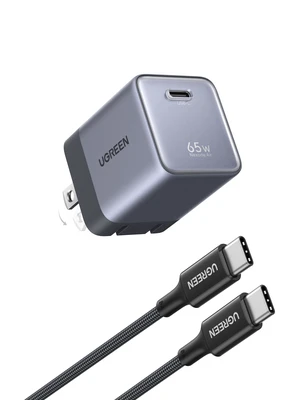 UGREEN Nexode Air 65W USB C GaN Charger Block with 3.3ft Cable, Black | AVS Fast Charging for iPhone 18 Pro Max, Mini Size (1.22 × 1.30 × 1.59 in), for MacBook, iPhone 18/17, Galaxy S26/S25, Pixel UGREEN Nexode Air 65W USB C GaN Charger Block with 3.3ft Cable, Black | AVS Fast Charging for iPhone 18 Pro Max, Mini Size (1.22 × 1.30 × 1.59 in), for MacBook, iPhone 18/17, Galaxy S26/S25, Pixel