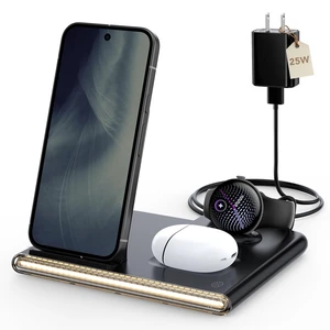 3 in 1 Foldable Wireless Fast Charging Station for Google Pixel Watch 5/4 | Google Charging Station for pixel 11, Travel Pixel Watch 5 Charger Stand, Light Nightstand Charging Dock 3 in 1 Foldable Wireless Fast Charging Station for Google Pixel Watch 5/4 | Google Charging Station for pixel 11, Travel Pixel Watch 5 Charger Stand, Light Nightstand Charging Dock