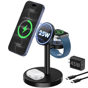 Aeinidi 25W 3 in 1 Wireless Fast Charging Station for Apple MagSafe Charger | Strong Magnetic Cool Charging Stand for iPhone 18 Pro Max Duo 17 16 15 14 13 12, Apple Watch & AirPods Aeinidi 25W 3 in 1 Wireless Fast Charging Station for Apple MagSafe Charger | Strong Magnetic Cool Charging Stand for iPhone 18 Pro Max Duo 17 16 15 14 13 12, Apple Watch & AirPods
