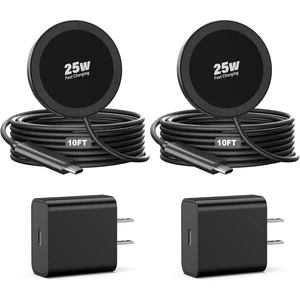 25W Magnetic Wireless Charger, 10FT Fast Charging Pad Wireless Charge for iPhone 17 16 /AirPods3/2/Pro/for Galaxy S26 Ultra/Pixel 10 Series, Portable Charger for Desk& Travel(2Pack,Black) 25W Magnetic Wireless Charger, 10FT Fast Charging Pad Wireless Charge for iPhone 17 16 /AirPods3/2/Pro/for Galaxy S26 Ultra/Pixel 10 Series, Portable Charger for Desk& Travel(2Pack,Black)