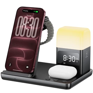 6 in 1 Wireless Charging Station for Multiple Devices, Wireless Charger for iPhone 18-12 & Samsung, Apple Watch/AirPods, Charging Station with Alarm Clock, Light Charger Stand for Nightstand, Gifts 6 in 1 Wireless Charging Station for Multiple Devices, Wireless Charger for iPhone 18-12 & Samsung, Apple Watch/AirPods, Charging Station with Alarm Clock, Light Charger Stand for Nightstand, Gifts