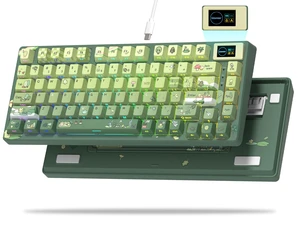 Womier SK80 75% Keyboard with Color Multimedia Display Mechanical Keyboard | Gaming Keyboard Cute Green Frog Wired Hot Swap Gasket Mount RGB Custom Key board, Pre-lubed Stabilizer for Mac/Win, Green Womier SK80 75% Keyboard with Color Multimedia Display Mechanical Keyboard | Gaming Keyboard Cute Green Frog Wired Hot Swap Gasket Mount RGB Custom Key board, Pre-lubed Stabilizer for Mac/Win, Green