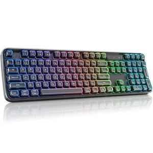 MOFII Clear Curved Ergonomic Wireless Keyboard, Tri-Mode BT5.0/2.4G/USB-C | RGB Backlit, Rechargeable, Full-Size Computer Keyboards for Laptop/PC/Desktop/iPad/Smartphone/Smart TV, Black MOFII Clear Curved Ergonomic Wireless Keyboard, Tri-Mode BT5.0/2.4G/USB-C | RGB Backlit, Rechargeable, Full-Size Computer Keyboards for Laptop/PC/Desktop/iPad/Smartphone/Smart TV, Black
