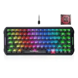 DarkBeacon Flux84 HE Hall Effect Gaming Keyboard, Rapid Trigger, Adjustable Actuation 0.01-3.5 mm, Magnetic Switch, 8000Hz Polling, RGB Backlit, 85% Wired Mechanical Keyboard for PC Laptop Gamer DarkBeacon Flux84 HE Hall Effect Gaming Keyboard, Rapid Trigger, Adjustable Actuation 0.01-3.5 mm, Magnetic Switch, 8000Hz Polling, RGB Backlit, 85% Wired Mechanical Keyboard for PC Laptop Gamer