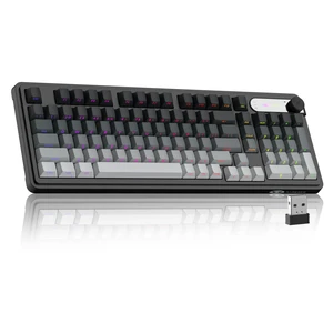 MageGee GK960 Wireless Keyboard, 98 Keys Tri-Mode BT/2.4G/Wired Membrane Gaming Keyboard, RGB Creamy Keyboard with Number Pad, Knob Control, Side Printed Keycaps, 4000mAh Battery - Black & Gray MageGee GK960 Wireless Keyboard, 98 Keys Tri-Mode BT/2.4G/Wired Membrane Gaming Keyboard, RGB Creamy Keyboard with Number Pad, Knob Control, Side Printed Keycaps, 4000mAh Battery - Black & Gray