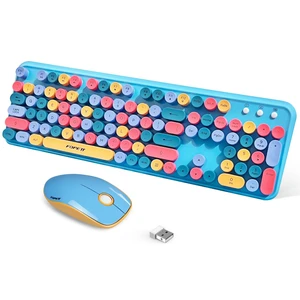 FOPETT 2.4GHz Wireless Keyboard and Mouse Set with Switch Button - Full-Size Keyboard - Compatible for Windows/Laptop/PC/Notebook/Smart TV and More - Blue Colorful FOPETT 2.4GHz Wireless Keyboard and Mouse Set with Switch Button - Full-Size Keyboard - Compatible for Windows/Laptop/PC/Notebook/Smart TV and More - Blue Colorful