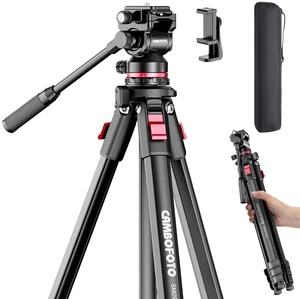 CAMBOFOTO 68" Heavy Duty Tripod, Video Tripod with Fluid Head | Aluminum Camera Tripod, 1/4" Smooth Pan/Tilt Head for DSLR/Camcorders/Binoculars/Spotting Scope/Telescope, Load 8.8lbs CAMBOFOTO 68" Heavy Duty Tripod, Video Tripod with Fluid Head | Aluminum Camera Tripod, 1/4" Smooth Pan/Tilt Head for DSLR/Camcorders/Binoculars/Spotting Scope/Telescope, Load 8.8lbs
