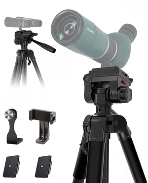 69 Tripod for Spotting Scopes, Binocular & Camera, Includes Binocular Adapter, 2 QR Plates, Phone Holder & Carry Bag, Ideal for Bird Watching, Hunting, Wildlife Viewing & Target Shooting 69 Tripod for Spotting Scopes, Binocular & Camera, Includes Binocular Adapter, 2 QR Plates, Phone Holder & Carry Bag, Ideal for Bird Watching, Hunting, Wildlife Viewing & Target Shooting