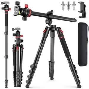 CAMBOFOTO 68" Camera Tripod, Overhead Tripod Horizontal, Detachable Monopod | Tripod for Camera with Metal Ball Head & Spiked feet, Macro & Overhead Shooting, 1/4" Arca QR Plate, 33lb Load Capacity CAMBOFOTO 68" Camera Tripod, Overhead Tripod Horizontal, Detachable Monopod | Tripod for Camera with Metal Ball Head & Spiked feet, Macro & Overhead Shooting, 1/4" Arca QR Plate, 33lb Load Capacity