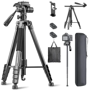 CAMBOFOTO 73" Camera Tripod and Monopod with Horizontal Central Axis | Aluminum Tripod with Sandbag/Phone Holder/Travel Bag, for DSLR/Camcorder/GoPro CAMBOFOTO 73" Camera Tripod and Monopod with Horizontal Central Axis | Aluminum Tripod with Sandbag/Phone Holder/Travel Bag, for DSLR/Camcorder/GoPro