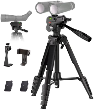 Binocular Tripod, 72 Spotting Scope Tripod Stand with Binocular Adapter and 2 QR Plates, Travel Camera Stand with Phone Holder/Carry Bag, Compatible with Binoculars/Spotting Scope/Camera/Phone Binocular Tripod, 72 Spotting Scope Tripod Stand with Binocular Adapter and 2 QR Plates, Travel Camera Stand with Phone Holder/Carry Bag, Compatible with Binoculars/Spotting Scope/Camera/Phone