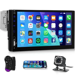 Single Din HD Touch Screen Car Stereo with Bluetooth,1 DIN 7 inch Car Radio Audio Receiver Surpport USB AUX SD Mirror Link Rear View Camera FM EQ SWC Steering Wheel Controller and Color Lights Single Din HD Touch Screen Car Stereo with Bluetooth,1 DIN 7 inch Car Radio Audio Receiver Surpport USB AUX SD Mirror Link Rear View Camera FM EQ SWC Steering Wheel Controller and Color Lights