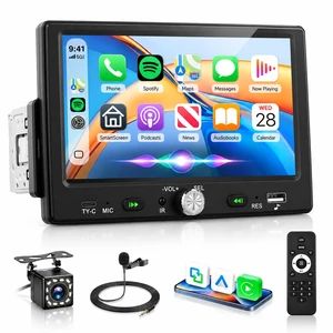 KYNNT 7 inch Single Din Car Stereo Wired Carplay Android Auto | 1 Din Radio HD 1024×600 Touch Screen Radio Bluetooth 5.0, Mirror Link SWC FM EQ, USB Type-C, Car Stereo Receiver KYNNT 7 inch Single Din Car Stereo Wired Carplay Android Auto | 1 Din Radio HD 1024×600 Touch Screen Radio Bluetooth 5.0, Mirror Link SWC FM EQ, USB Type-C, Car Stereo Receiver