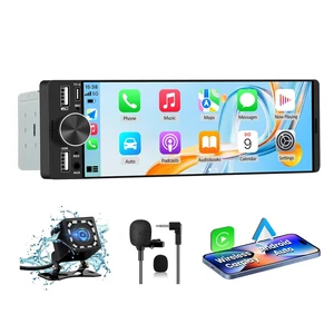 Pyniro Single Din Radio Car Stereo with Wireless CarPlay & Android Auto | 6.36" IPS Touchscreen, Backup Camera, External Microphone, Bluetooth, SWC, FM Radio, EQ, Double USB, Type-C Pyniro Single Din Radio Car Stereo with Wireless CarPlay & Android Auto | 6.36" IPS Touchscreen, Backup Camera, External Microphone, Bluetooth, SWC, FM Radio, EQ, Double USB, Type-C