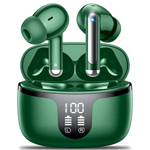 Wireless Earbuds, Bluetooth 5.4 ear buds with 4 ENC Noise Cancelling Mics, Bluetooth Earbuds with 48H Playtime, IPX7 Waterproof Workout earbuds, Green headphones HiFi Sound LED Display for iOS Android Wireless Earbuds, Bluetooth 5.4 ear buds with 4 ENC Noise Cancelling Mics, Bluetooth Earbuds with 48H Playtime, IPX7 Waterproof Workout earbuds, Green headphones HiFi Sound LED Display for iOS Android