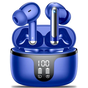Wireless Earbuds, Bluetooth 5.4 ear buds with 4 ENC Noise Cancelling Mics, Bluetooth Earbuds with 48H Playtime, IPX7 Waterproof Workout earbuds, Blue headphones HiFi Sound LED Display for iOS Android Wireless Earbuds, Bluetooth 5.4 ear buds with 4 ENC Noise Cancelling Mics, Bluetooth Earbuds with 48H Playtime, IPX7 Waterproof Workout earbuds, Blue headphones HiFi Sound LED Display for iOS Android