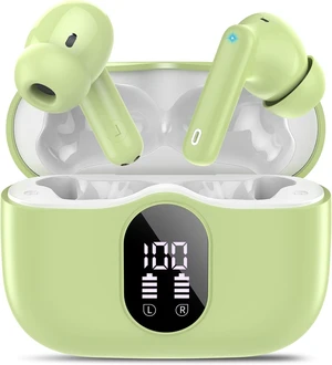Wireless Earbuds, 2026 Bluetooth 5.4 Headphones Bass Stereo, Grass Green | Ear Buds with Noise Cancelling Mic LED Display in Ear Earphones IP7 Waterproof 36H Bluetooth Earbuds for Phones/Sport/Laptop Wireless Earbuds, 2026 Bluetooth 5.4 Headphones Bass Stereo, Grass Green | Ear Buds with Noise Cancelling Mic LED Display in Ear Earphones IP7 Waterproof 36H Bluetooth Earbuds for Phones/Sport/Laptop