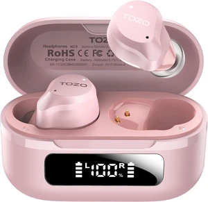 NC9 Hybrid Active Noise Cancelling Wireless Earbuds, 60H, LED Display | 6 Mic ENC Clear Calls, Deep Bass Sound, IPX8, in Ear Bluetooth 5.3 Headphones,32 EQs via APP, Comfort Fit Ear Buds, Pink NC9 Hybrid Active Noise Cancelling Wireless Earbuds, 60H, LED Display | 6 Mic ENC Clear Calls, Deep Bass Sound, IPX8, in Ear Bluetooth 5.3 Headphones,32 EQs via APP, Comfort Fit Ear Buds, Pink