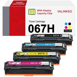 Valinkso Compatible 067H 067 Toner Cartridge Set MF656Cdw MF654Cdw | Replacement for Canon 067H Compatible for Color ImageClass LBP632Cdw MF653Cdw LBP633Cdw MF650C LBP630C MF652Cw Printer 4 Pack Valinkso Compatible 067H 067 Toner Cartridge Set MF656Cdw MF654Cdw | Replacement for Canon 067H Compatible for Color ImageClass LBP632Cdw MF653Cdw LBP633Cdw MF650C LBP630C MF652Cw Printer 4 Pack