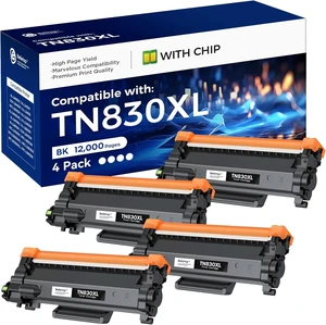 Belietop Compatible TN830XL Toner Cartridge Replacement for Brother TN830 | High Yield Black Toner for HL-L2460DW MFC-L2820DW DCP-L2640DW HL-L2480DW MFC-L2900DW Printer, 3,000 Pages Each, 4 Pack Belietop Compatible TN830XL Toner Cartridge Replacement for Brother TN830 | High Yield Black Toner for HL-L2460DW MFC-L2820DW DCP-L2640DW HL-L2480DW MFC-L2900DW Printer, 3,000 Pages Each, 4 Pack
