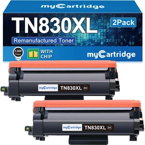 myCartridge TN830XL TN830 TN830/XL/V 2 Pack Remanufactured Black Toner | Replacement for Brother TN830 XL TN-830XL Toner Use for DCP-L2640DW HL-L2460DW L2405W L2480DW MFC-L2820DW Printer High Yield myCartridge TN830XL TN830 TN830/XL/V 2 Pack Remanufactured Black Toner | Replacement for Brother TN830 XL TN-830XL Toner Use for DCP-L2640DW HL-L2460DW L2405W L2480DW MFC-L2820DW Printer High Yield