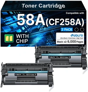 CF258A 58A Toner- 58X CF258X Replacement for HP 58A Toner Cartridge Black | 58A Compatible with HP M406dn M428fdw M428fdn M428dw M404 M428 M404n M404dn M404dw Printer (High Yield, 2 Pack with Chip) CF258A 58A Toner- 58X CF258X Replacement for HP 58A Toner Cartridge Black | 58A Compatible with HP M406dn M428fdw M428fdn M428dw M404 M428 M404n M404dn M404dw Printer (High Yield, 2 Pack with Chip)