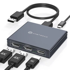 USB C to HDMI + Displayport Splitter 3 Monitors with 100W PD Charging Thunderbolt to HDMI DP Splitter 1 in 3 Out Multiple Monitors Extended Display Hub for Converter Compatible with Laptop, PC USB C to HDMI + Displayport Splitter 3 Monitors with 100W PD Charging Thunderbolt to HDMI DP Splitter 1 in 3 Out Multiple Monitors Extended Display Hub for Converter Compatible with Laptop, PC