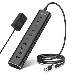 RSHTECH 10-Port Powered USB C 3.2 Hub 60W with 10Gbps USB 3.2 Ports(6C+4A) | Individual ON/OFF Switches, 3.3ft Detachable USB-A/USB-C Cable, Aluminum USB Extender Hub for Laptop PC, RSH-H10C6 RSHTECH 10-Port Powered USB C 3.2 Hub 60W with 10Gbps USB 3.2 Ports(6C+4A) | Individual ON/OFF Switches, 3.3ft Detachable USB-A/USB-C Cable, Aluminum USB Extender Hub for Laptop PC, RSH-H10C6