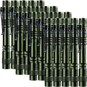 Beieverluck 20 Pack Pen Light Flashlight Mini Small Flashlight with Clip Waterproof LED Pocket Pen Flashlights for Camping, Inspection, Work, and Emergency(Large,Green) Beieverluck 20 Pack Pen Light Flashlight Mini Small Flashlight with Clip Waterproof LED Pocket Pen Flashlights for Camping, Inspection, Work, and Emergency(Large,Green)