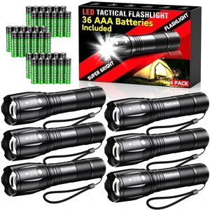TuyLuxe 6 Pack Mini LED Flashlights High Lumens, 36 AAA Batteries Included | Compact Aluminum Pocket Flashlights Small, Lightweight, 3 Modes, Zoomable, IP65 Waterproof for Home, Emergency & Camping TuyLuxe 6 Pack Mini LED Flashlights High Lumens, 36 AAA Batteries Included | Compact Aluminum Pocket Flashlights Small, Lightweight, 3 Modes, Zoomable, IP65 Waterproof for Home, Emergency & Camping