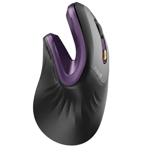 ProtoArc EM11 NL Wireless Ergonomic Mouse, Rechargeable, Black Purple | 58° vertical design supports a natural wrist posture, connect 3 devices via Bluetooth/2.4G USB-A, 500mAh USB-C rechargeable. ProtoArc EM11 NL Wireless Ergonomic Mouse, Rechargeable, Black Purple | 58° vertical design supports a natural wrist posture, connect 3 devices via Bluetooth/2.4G USB-A, 500mAh USB-C rechargeable.