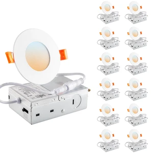 DINGLILIGHTING LED Recessed Ceiling Light: 12pc 3inch - White DINGLILIGHTING LED Recessed Ceiling Light: 12pc 3inch - White