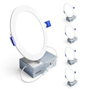 Ensenior 4 Pack 6 Inch LED Recessed Light, 6000K Dimmable Canless Wafer | 6000K Clear White, 5%-100% Dimmable, 1200LM 12W 120V, IC & Damp Rated, ETL & FCC & UL Certified, 50000h Life Span Ensenior 4 Pack 6 Inch LED Recessed Light, 6000K Dimmable Canless Wafer | 6000K Clear White, 5%-100% Dimmable, 1200LM 12W 120V, IC & Damp Rated, ETL & FCC & UL Certified, 50000h Life Span