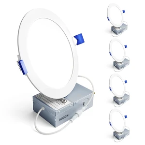 Ensenior 4 Pack 6 Inch LED Recessed Light, 5000K Dimmable Canless Wafer | 5000K Daylight, 5%-100% Dimmable, 1200LM 12W 120V, IC & Damp Rated, ETL & FCC & UL Certified, 50000h Life Span Ensenior 4 Pack 6 Inch LED Recessed Light, 5000K Dimmable Canless Wafer | 5000K Daylight, 5%-100% Dimmable, 1200LM 12W 120V, IC & Damp Rated, ETL & FCC & UL Certified, 50000h Life Span
