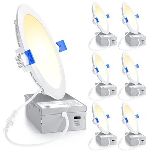 Ensenior 6 Pack 6 Inch 3CCT Dimmable Canless Wafer LED Recessed Light | 5%-100% Dimmable, 3000K-5000K Selectable, 1200LM 12W 120V, ETL & FCC & UL Certified, IC & Damp Rated, 50000h Life Span Ensenior 6 Pack 6 Inch 3CCT Dimmable Canless Wafer LED Recessed Light | 5%-100% Dimmable, 3000K-5000K Selectable, 1200LM 12W 120V, ETL & FCC & UL Certified, IC & Damp Rated, 50000h Life Span