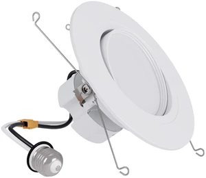 HALO RA 6 inch LED Recessed Lighting Retrofit Gimbal Trim 5CCT 600/900lm | Baffle adjustable LED trim, low glare, wet-rated for showers and outdoor use, Dims to 5% + dim to warm, 35 ° tilt 360° rotate HALO RA 6 inch LED Recessed Lighting Retrofit Gimbal Trim 5CCT 600/900lm | Baffle adjustable LED trim, low glare, wet-rated for showers and outdoor use, Dims to 5% + dim to warm, 35 ° tilt 360° rotate