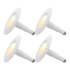 Jolux 4-Pack 5/6 Inch 5CCT Retrofit LED Recessed Lighting Can Lights | 2700K-5000K Selectable,CRI90+,12W=60W,800LM,Dimmable,Simple Installation Adjustable Retrofit Downlight,Bevel Trim,E26 Base Jolux 4-Pack 5/6 Inch 5CCT Retrofit LED Recessed Lighting Can Lights | 2700K-5000K Selectable,CRI90+,12W=60W,800LM,Dimmable,Simple Installation Adjustable Retrofit Downlight,Bevel Trim,E26 Base